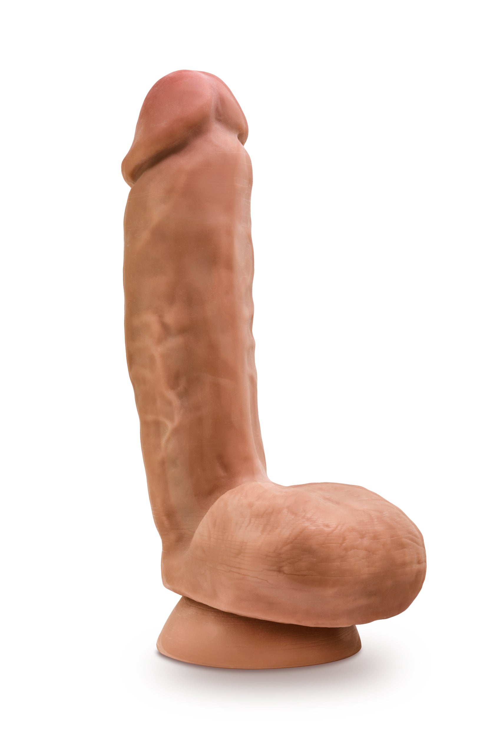 Dr. Skin Glide 8.5 Inch Self Lubricating Dildo with Balls - Mocha