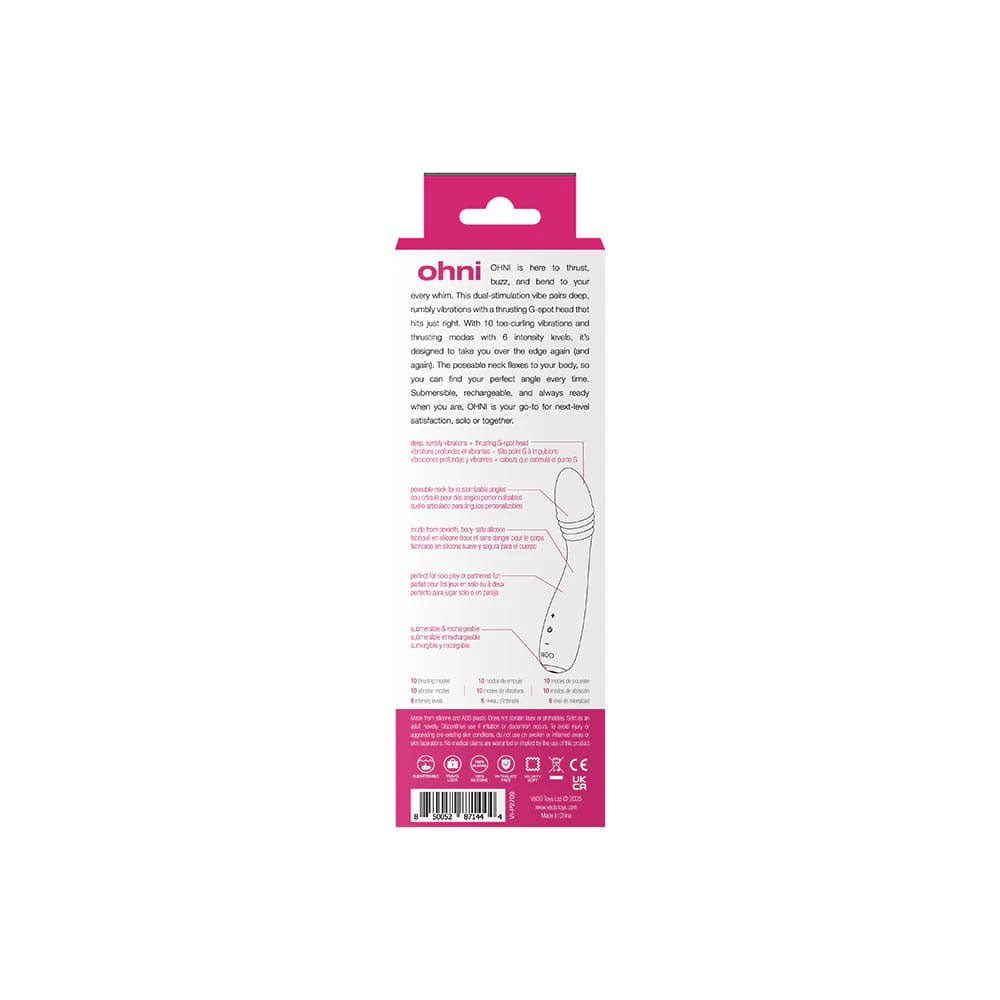 VeDO Ohni Rechargeable G-Spot Thrusting Vibe – Pink