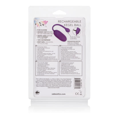 CalExotics Rechargeable Kegel Ball Starter – Purple – 12 Function Vibrating Exerciser