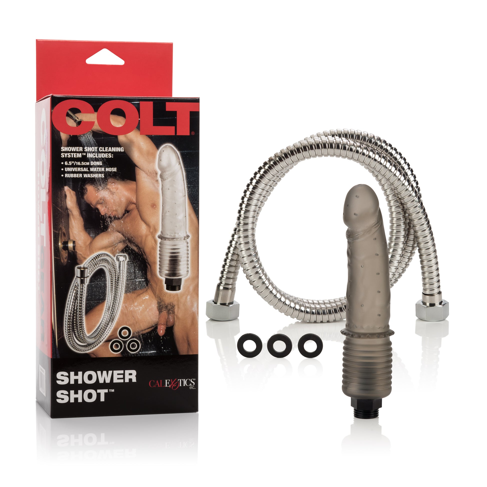 Colt Shower Shot Water Dong – Anal Douche with Removable Nozzle – Gray