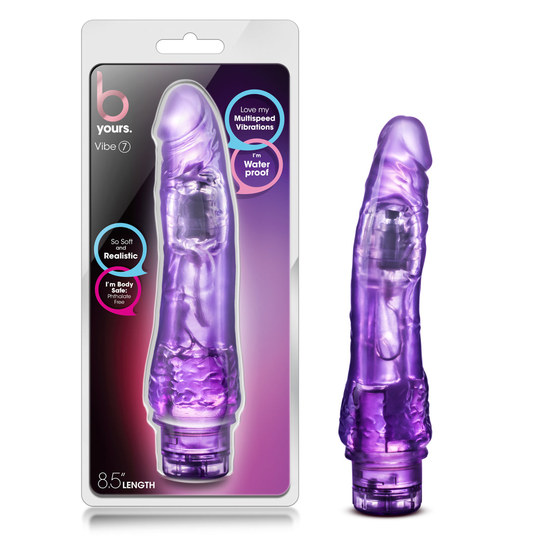 B Yours Vibe 7 Vibrating Toy – Purple – Waterproof with Multi-Speed Settings