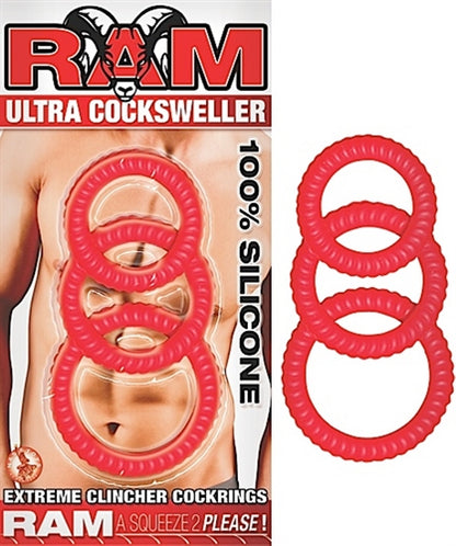 Ram Ultra Cocksweller - Red Silicone Ring Set