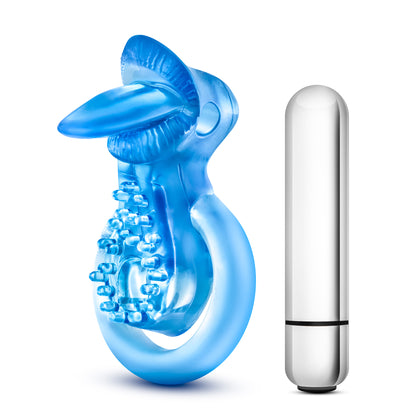 Blush Novelties 10 Function Vibrating Tongue Ring - Blue