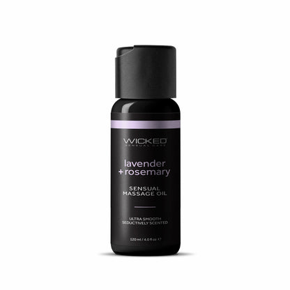 Wicked Sensual Care Lavender + Rosemary Massage Oil 4oz - Vegan & Cruelty-Free