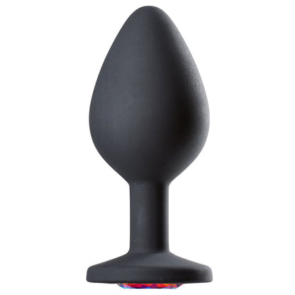 Cloud 9 Jeweled Silicone Anal Plug - Medium - Black
