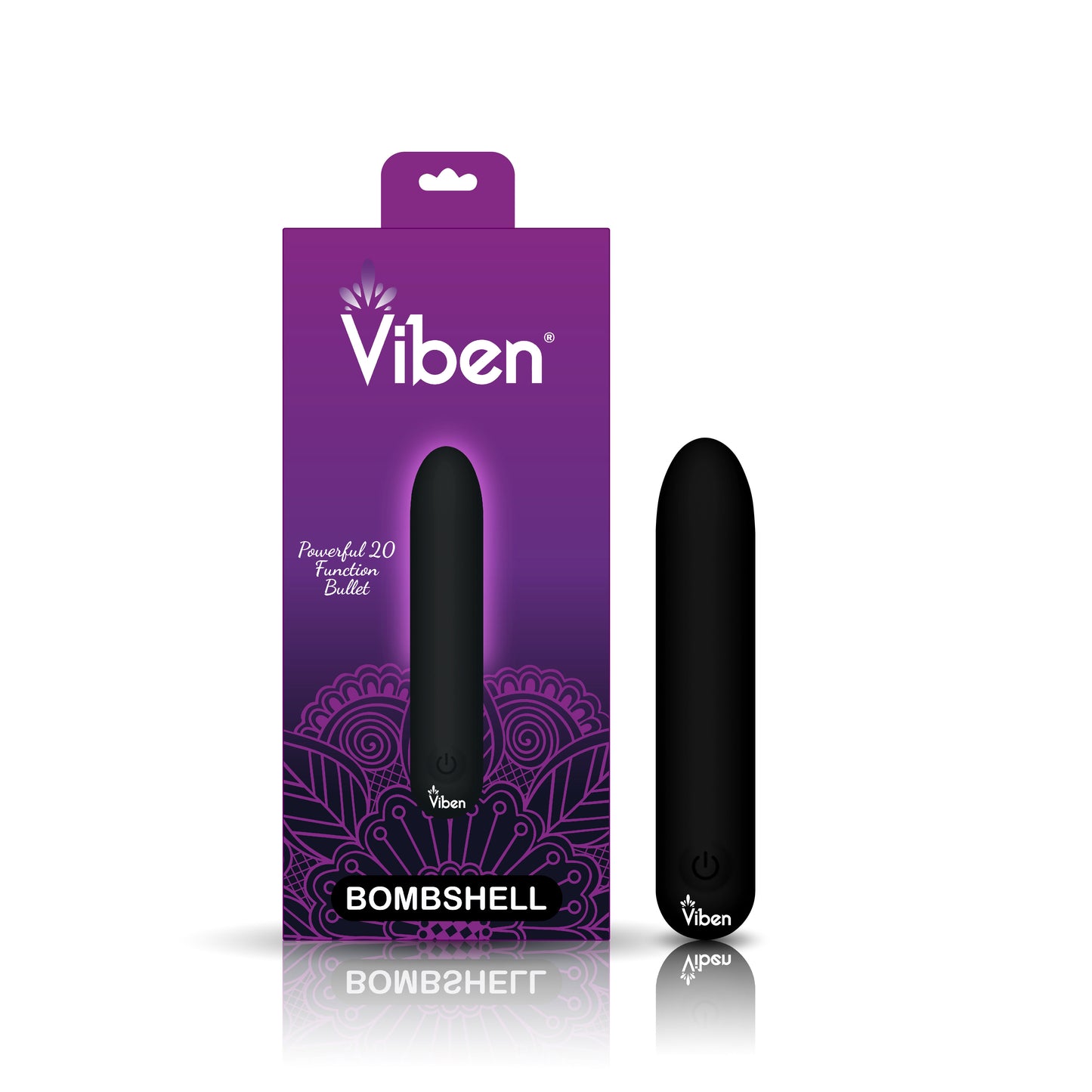 Viben Bombshell Flexible Bullet - Black - 20 Function Waterproof Vibrator