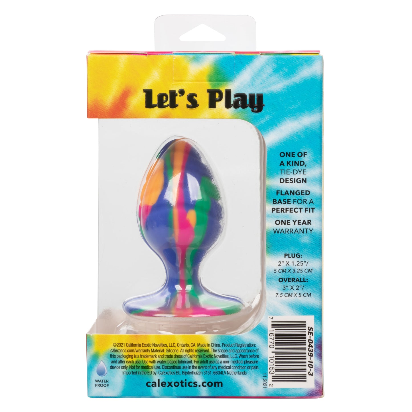 CalExotics Cheeky Medium Swirl Tie-Dye Plug with Suction Cup Base - Multi