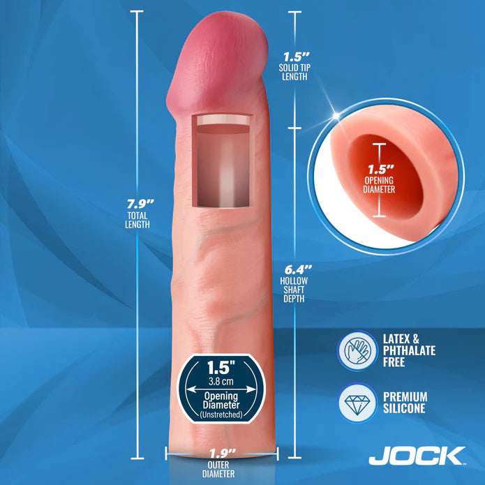 Curve Toys Jock 1.5" Silicone Penis Extension Sleeve - Realistic Beige