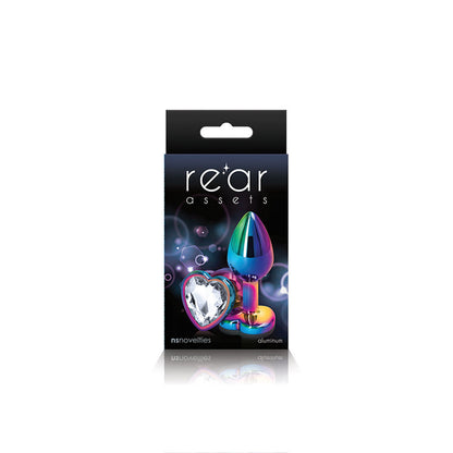 NS Novelties Rear Assets Multicolor Heart Anal Toy – Small – Clear
