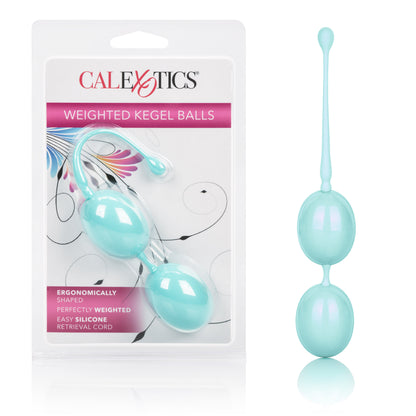 CalExotics Weighted Kegel Balls - Teal, Ergonomic Design for Comfortable Exercises