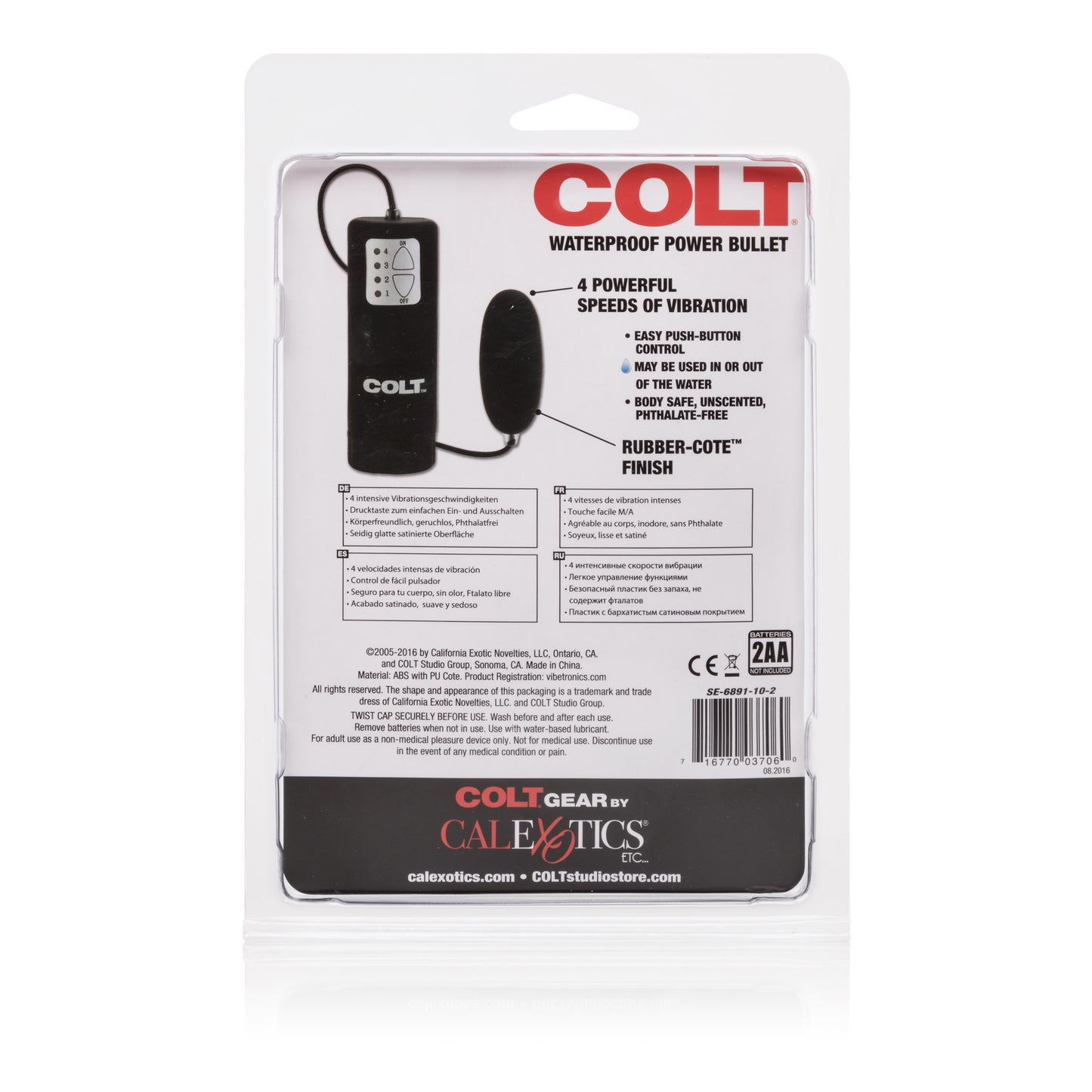 CalExotics Colt Waterproof Power Bullet – Multi-Speed Vibrating Bullet – Black