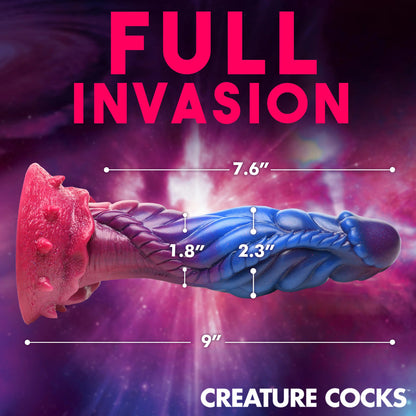 XR Brands Intruder Alien Silicone Dildo – Multi-Color with Suction Cup Base