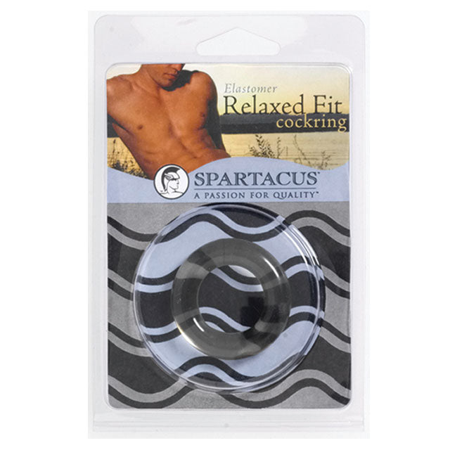 Spartacus Relaxed Fit Elastomer Cock Ring – Black