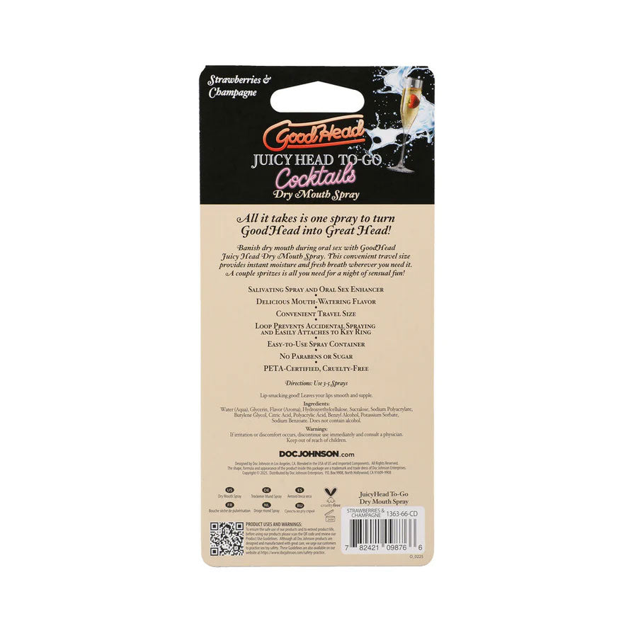 Goodhead Juicy Head Dry Mouth Spray – Strawberry/Champagne Flavor – Travel Size