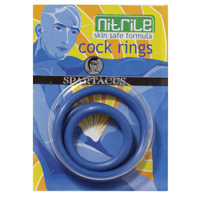 Spartacus Nitrile Cock Ring Set – Blue – 3 Rings
