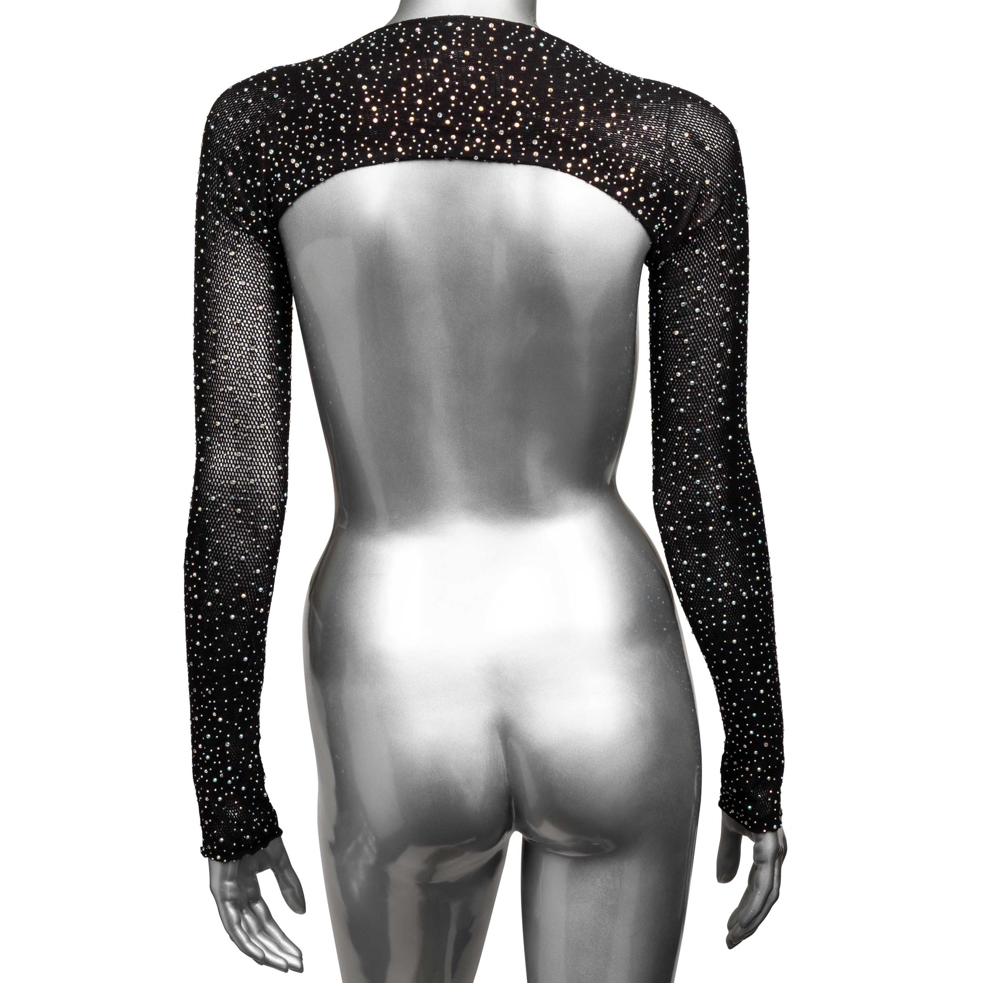 CalExotics Radiance Shoulder Shrug - Black - Stretchy Mesh with Rhinestone Accents