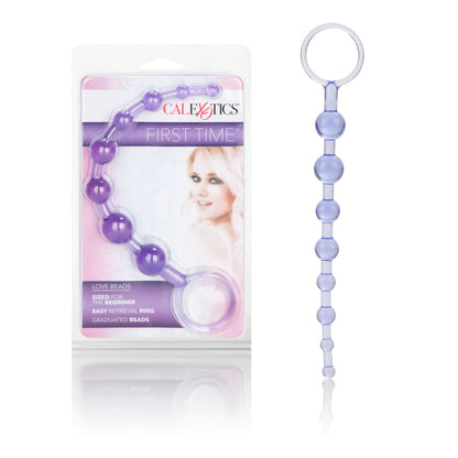 CalExotics First Time Love Beads - Purple - Flexible Slim Graduated Pleasure Beads
