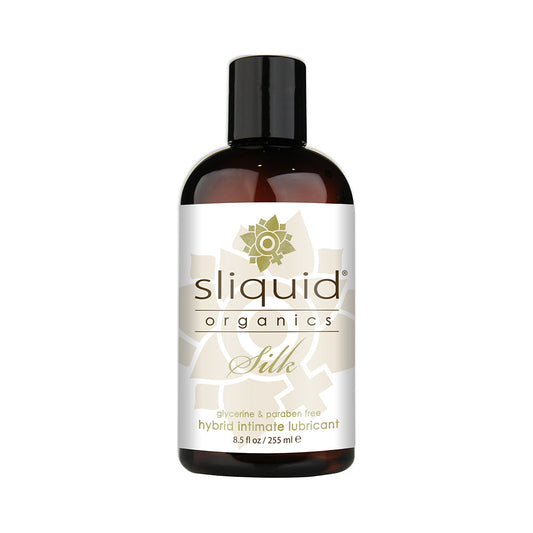 Sliquid Organics Silk Hybrid Lubricant – Aloe and Silicone Based – 8.5 oz – Clear