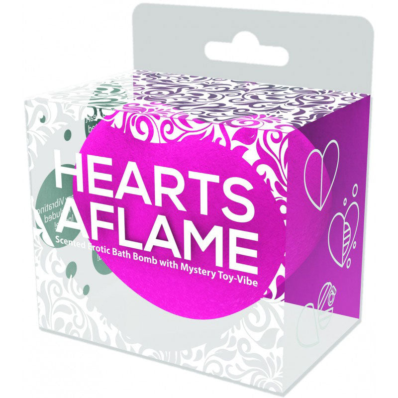 Hott Products Hearts Aflame Erotic Bath Bomb with Mystery Vibrating Toy – Pink