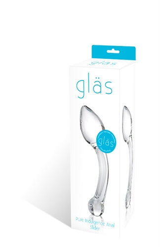 Electric Novelties Pure Indulgence Anal Slider – Clear – Curved Glass Anal Toy
