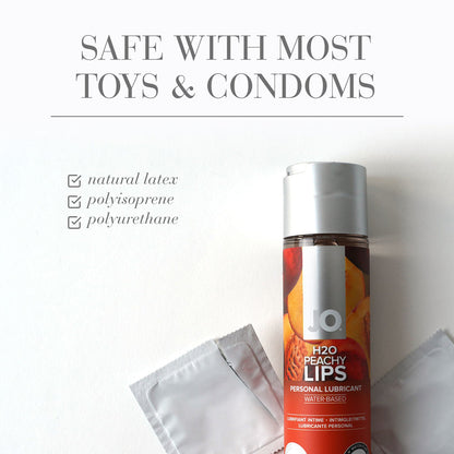JO H2O Peachy Lips Flavored Water-Based Lubricant 4 oz – Clear