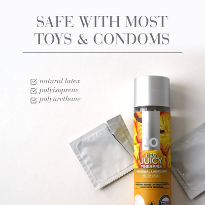 JO H2O Juicy Pineapple Flavored Water-Based Lubricant 4 oz – Clear