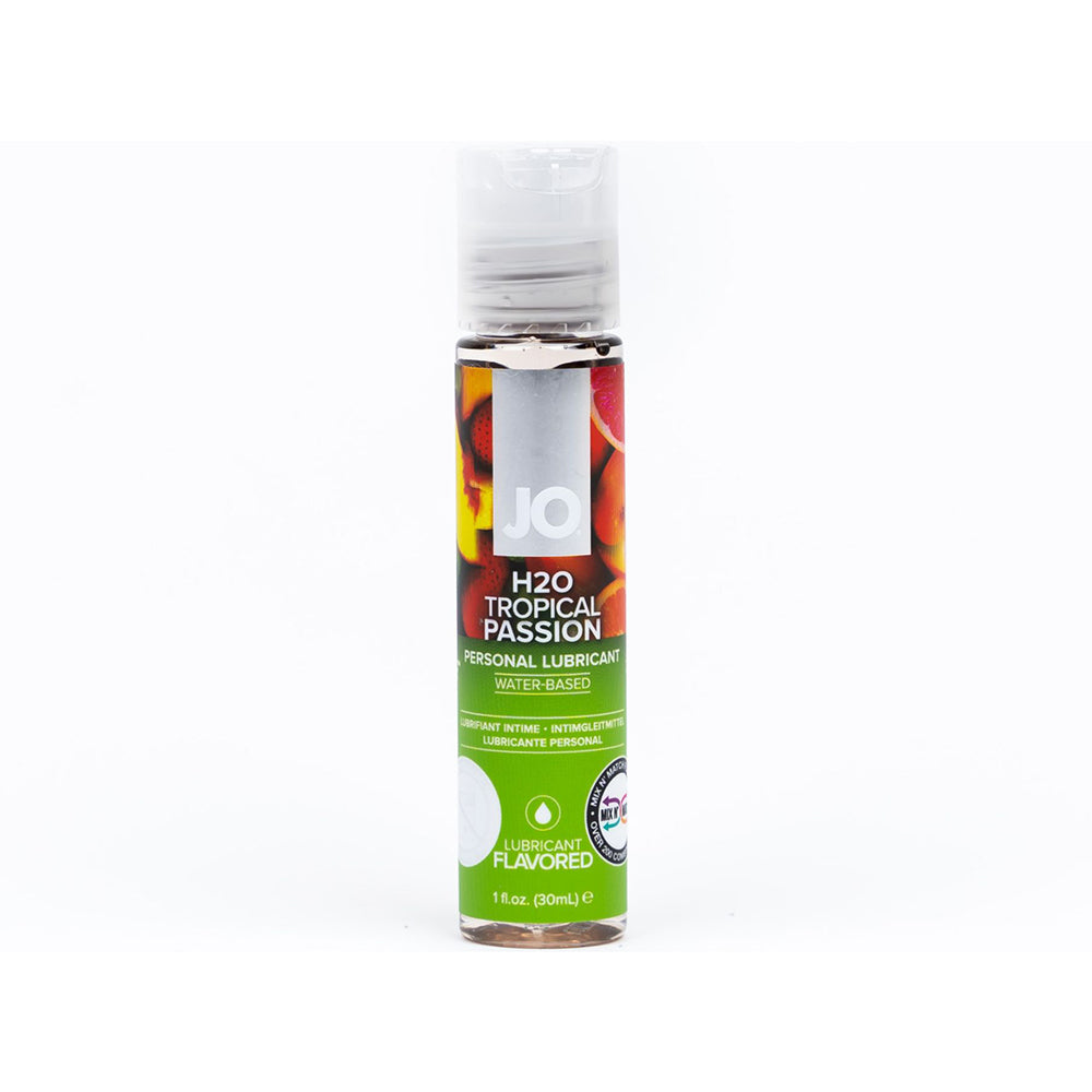 JO H2O Tropical Passion Flavored Water-Based Lubricant 1 oz – Clear