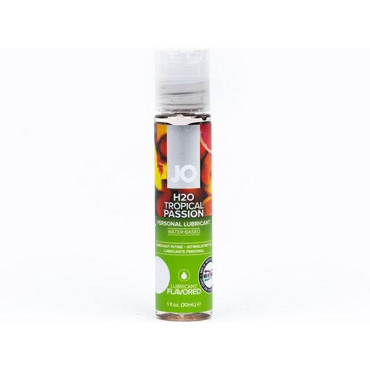 JO H2O Tropical Passion Flavored Water-Based Lubricant 1 oz – Clear