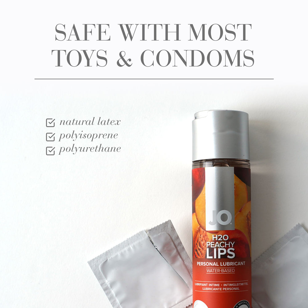JO H2O Peachy Lips Flavored Water-Based Lubricant – Clear, 1 oz