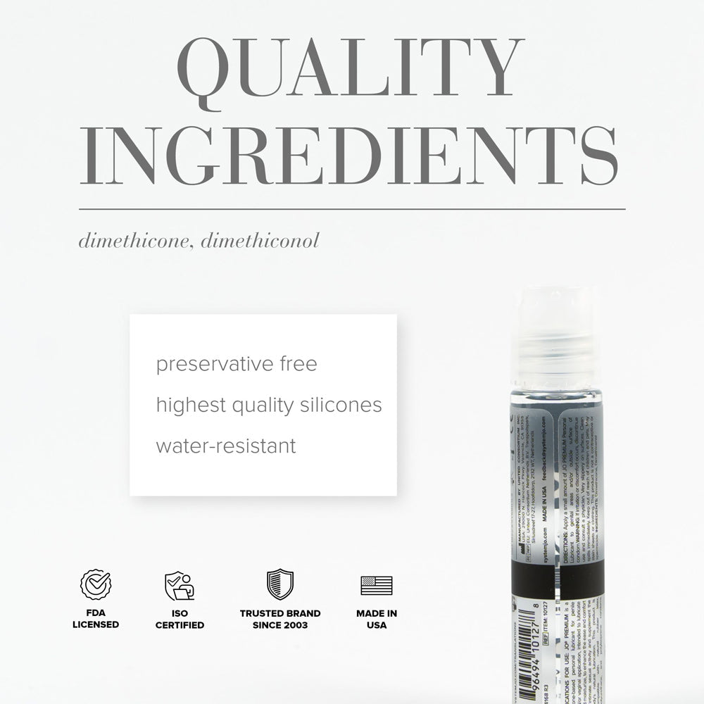 JO Premium Original Silicone-Based Lubricant 1oz - Clear - Long-Lasting Glide