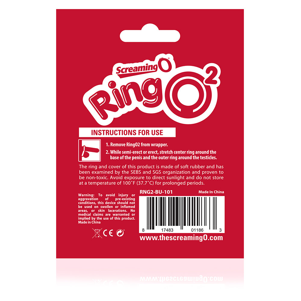 Screaming O RingO 2 Double Erection Ring with Testicle Support – Blue