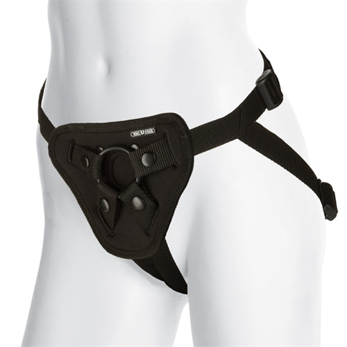 Doc Johnson Vac-U-Lock Platinum Edition Luxe Harness – Adjustable Black Neoprene