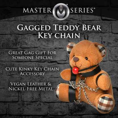 Gagged Teddy Bear Keychain – Fun Gag Gift – Burnt Orange