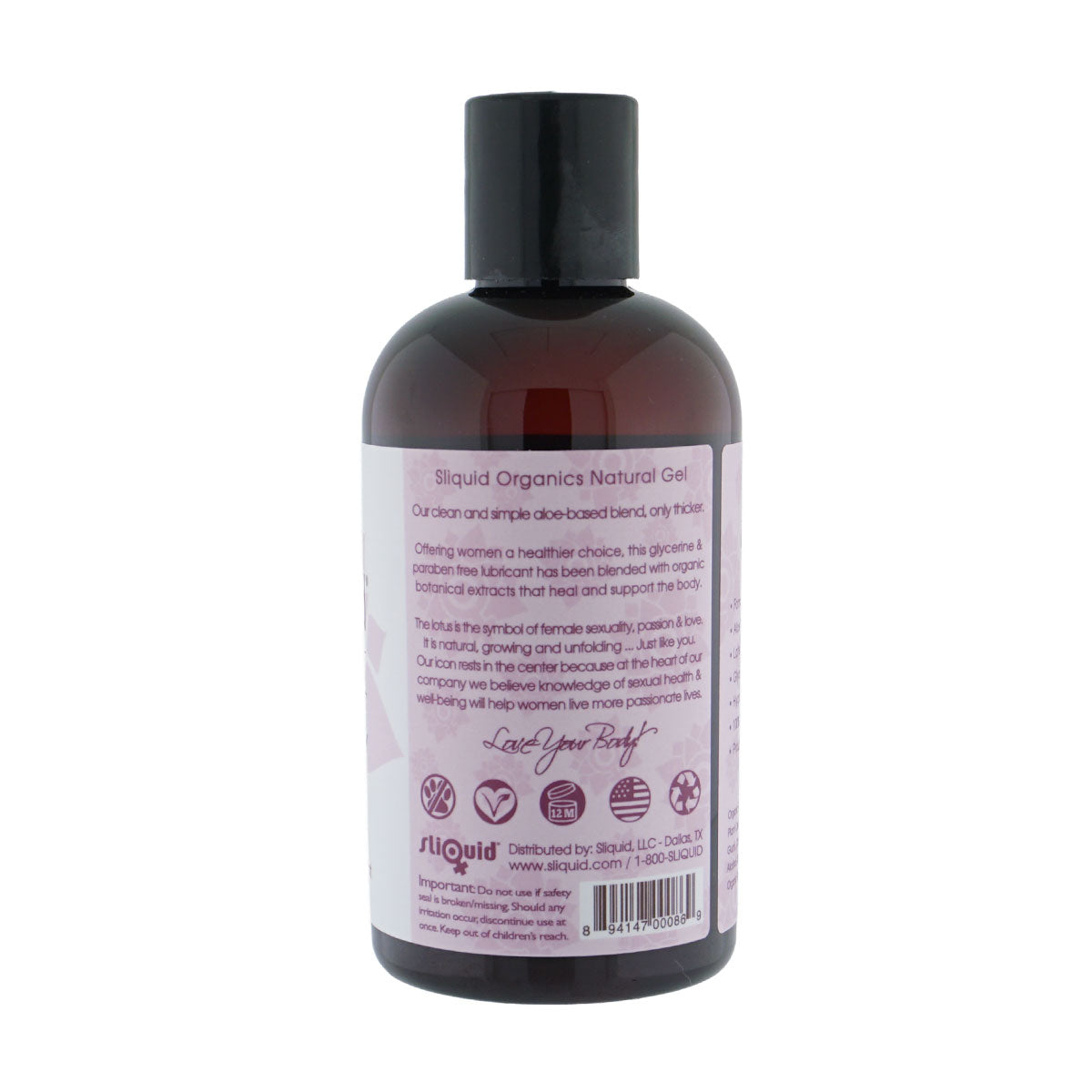 Sliquid Organics Natural Gel – Aloe-Based Lubricant – 8.5 Fl. Oz.