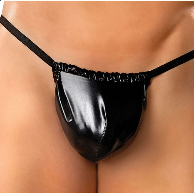 Male Power Liquid Onyx Posing Strap Underwear - Black
