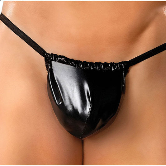 Male Power Liquid Onyx Posing Strap Underwear - Black