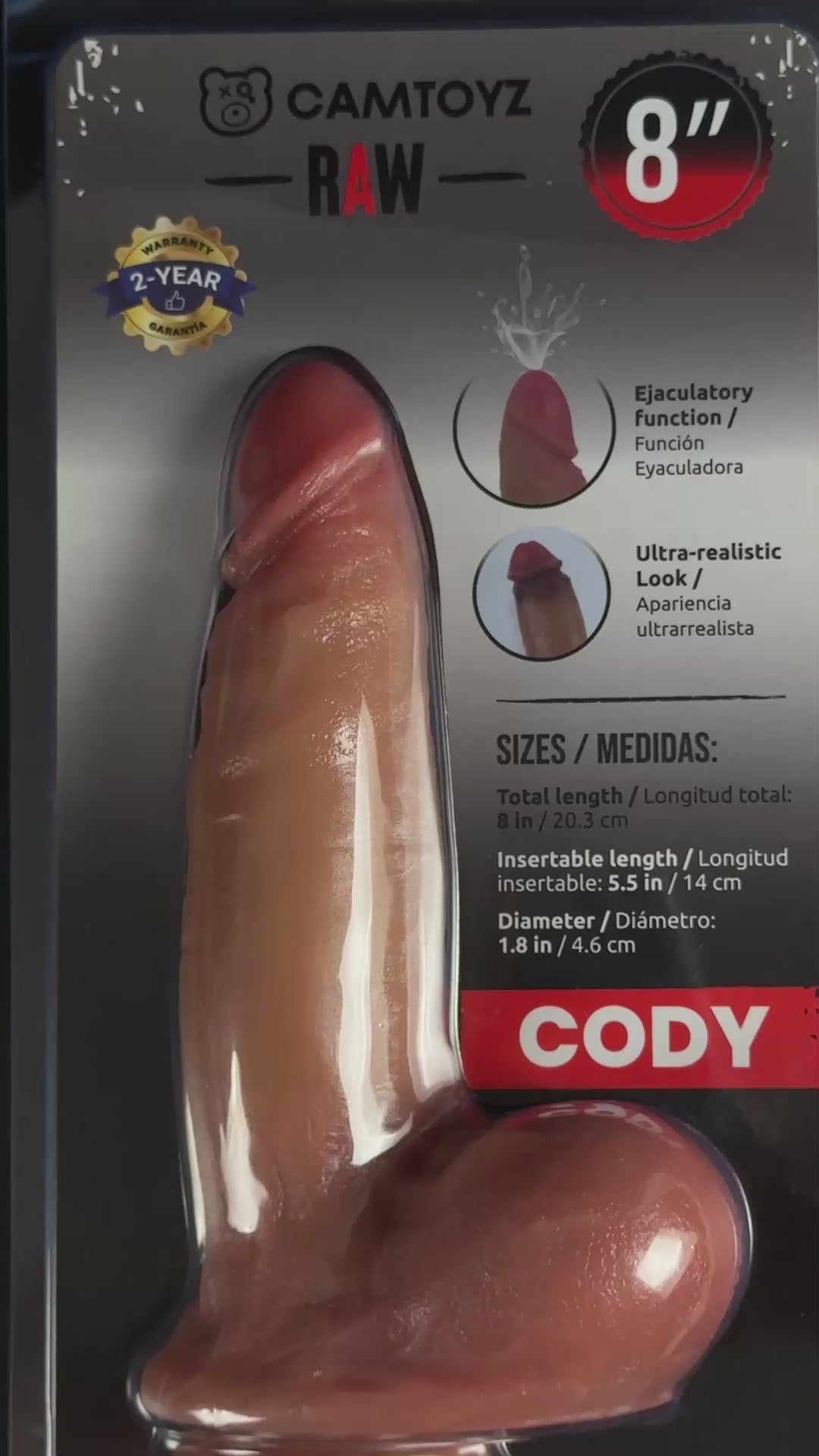 Camtoyz Cody Ultra Realistic Dildo – Vanilla/Ivory/Beige