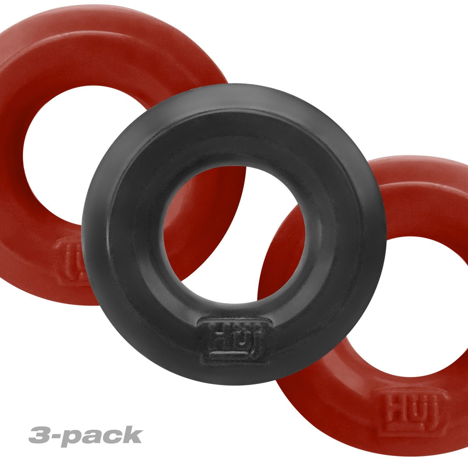 Hunkyjunk HUJ3 C-Ring 3-Pack - Cherry / Ice - Versatile Stretchable Rings