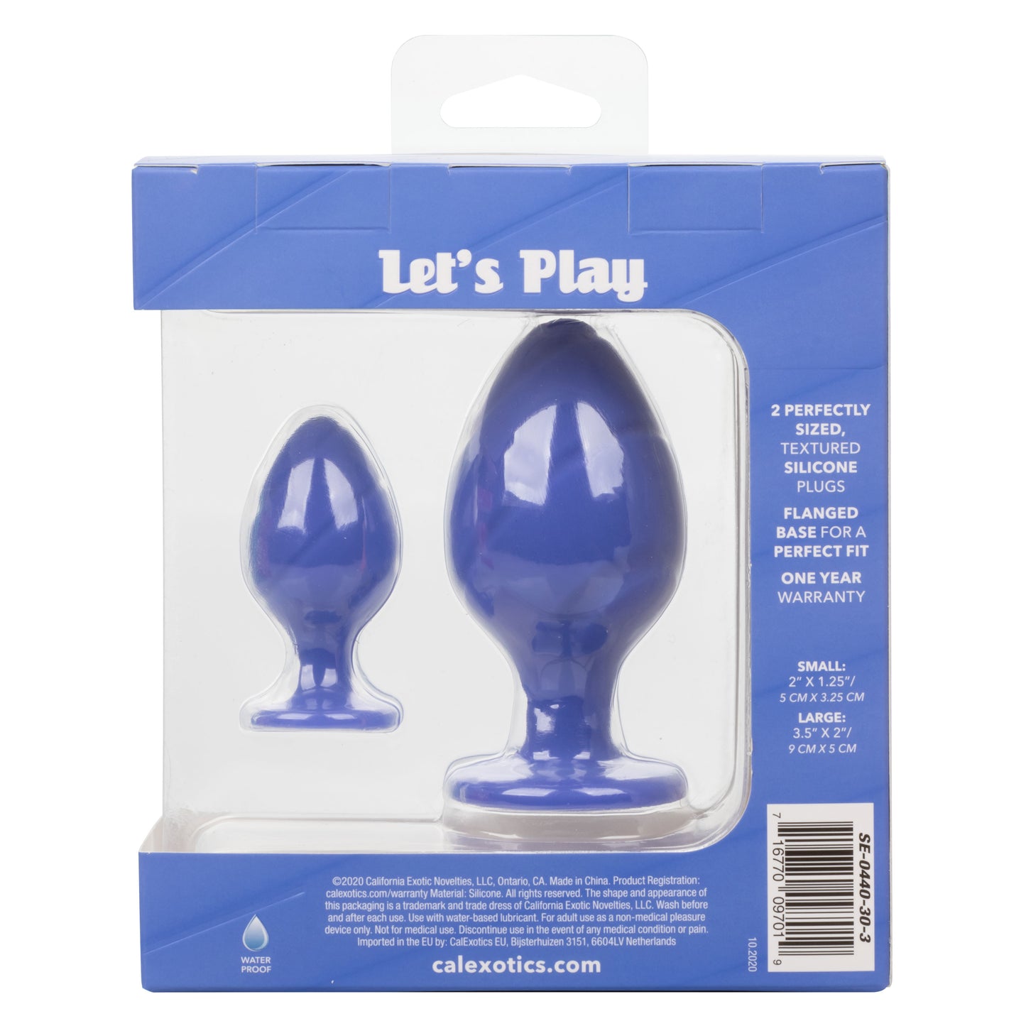 CalExotics Cheeky Anal Plug Set – Purple – Waterproof, Textured Silicone