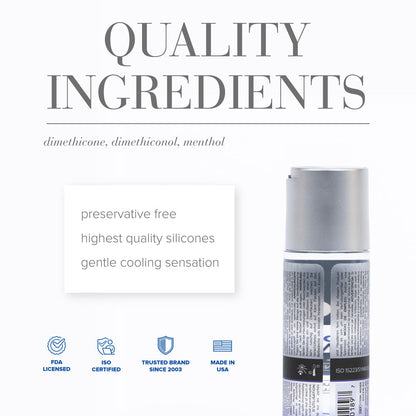 JO Premium Cooling Silicone-Based Lubricant 2 oz – Clear – Long-Lasting Glide