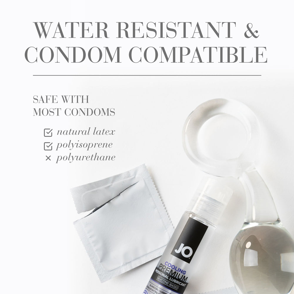 JO Premium Cooling Silicone-Based Lubricant 2 oz – Clear – Long-Lasting Glide