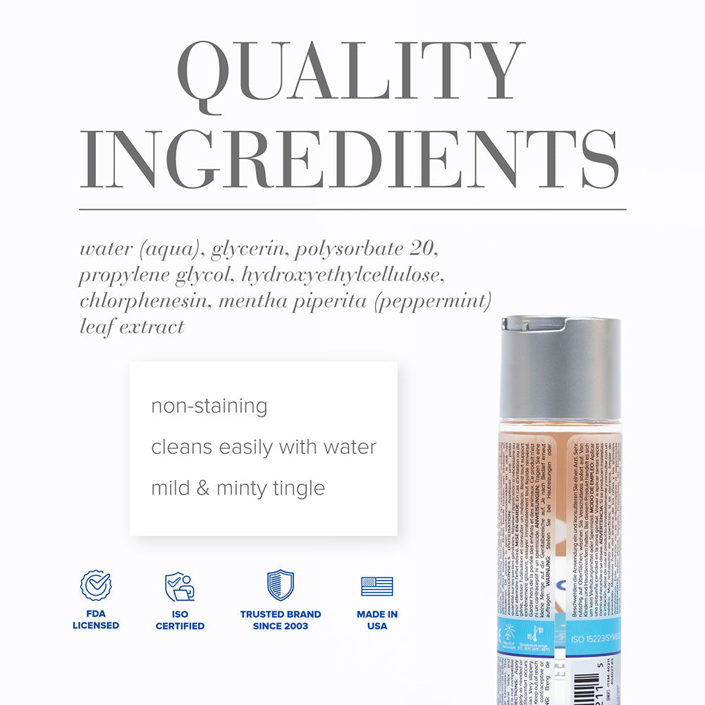 System JO H2O Anal Cooling Water-Based Lubricant 4 oz - Clear - Minty Sensation