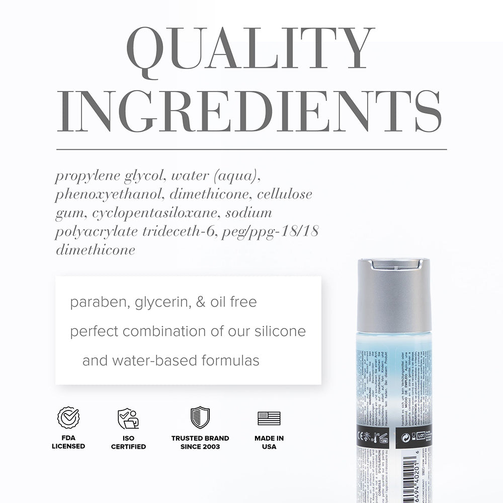 JO Classic Hybrid Lubricant 2 oz – Clear – Water-Based and Silicone Blend