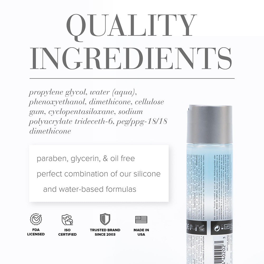 JO Classic Hybrid Lubricant 4 oz – Clear – Silicone & Water-Based Formula