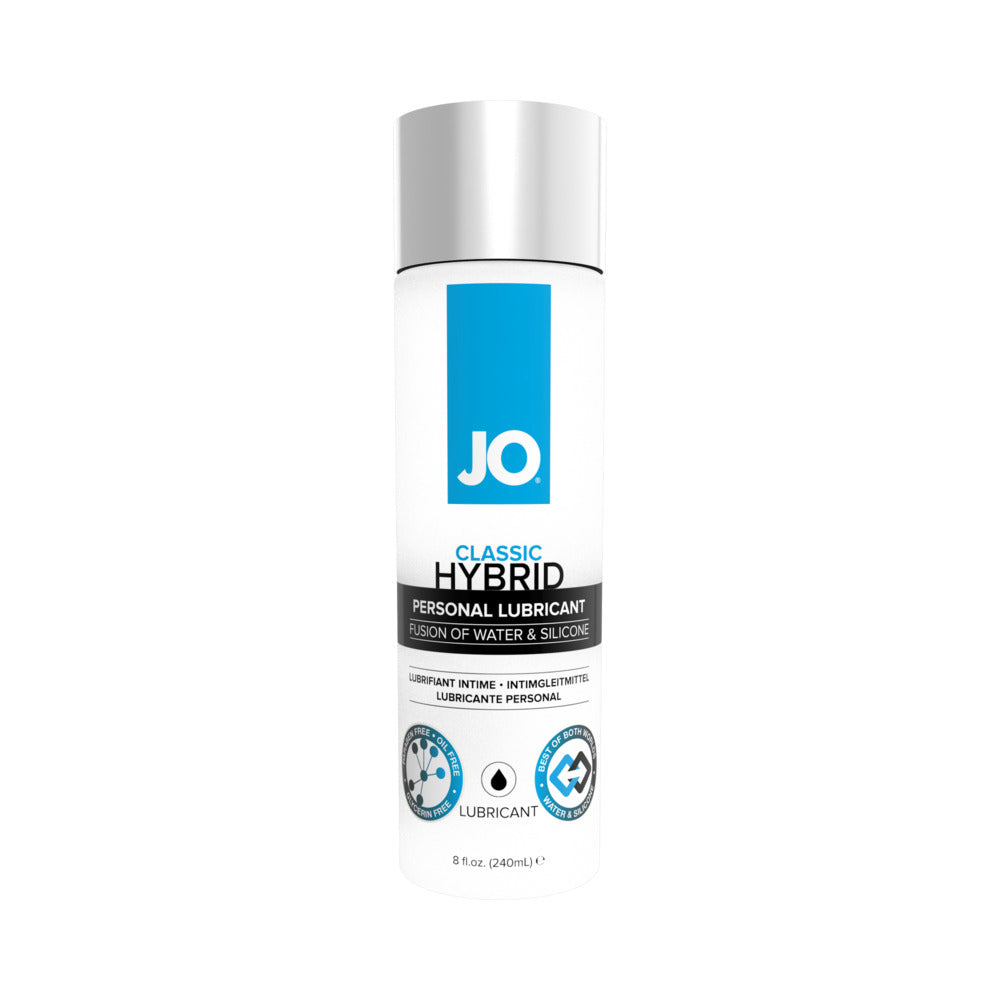 JO Classic Hybrid Lubricant 8 oz – Clear – Long-Lasting Water-Based and Silicone Formula