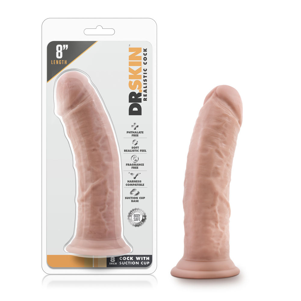 Dr. Skin 8 Inch Realistic Cock with Suction Cup - Beige