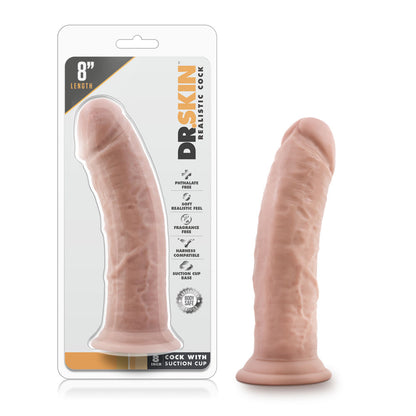 Dr. Skin 8 Inch Realistic Cock with Suction Cup - Beige