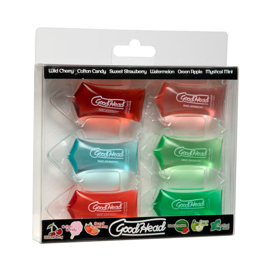 Doc Johnson GoodHead Assorted Pillow Pack - Flavored Oral Sex Gel - Assorted Colors