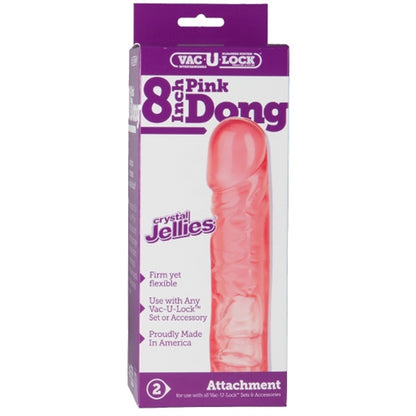 Doc Johnson Vac-U-Lock 8 Inch Crystal Jellies Dong – Pink