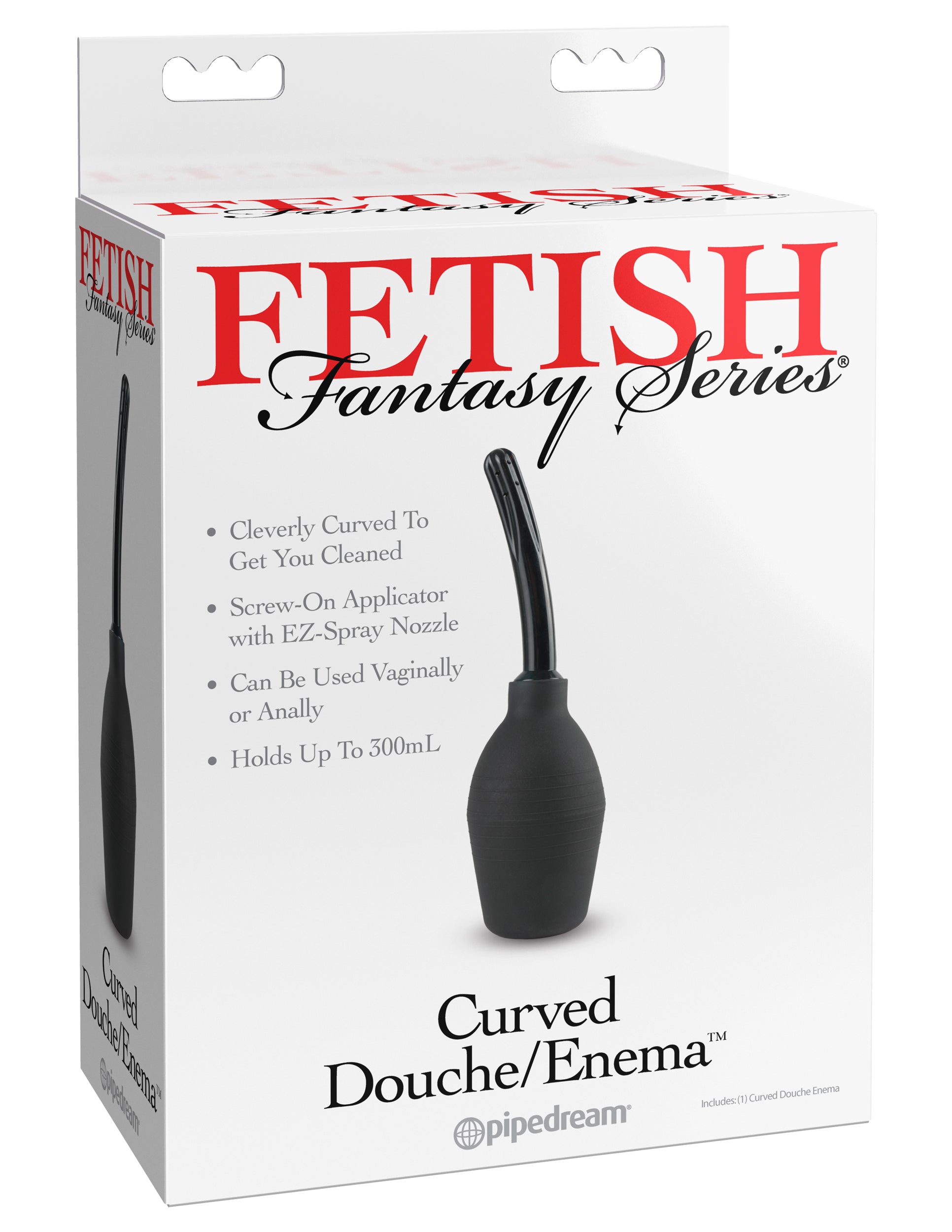 Pipedream Fetish Fantasy Series Curved Douche-Enema – Black Silicone Cleansing System